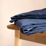 Novaline verzwaringsdeken hoes bamboe blauw closeup