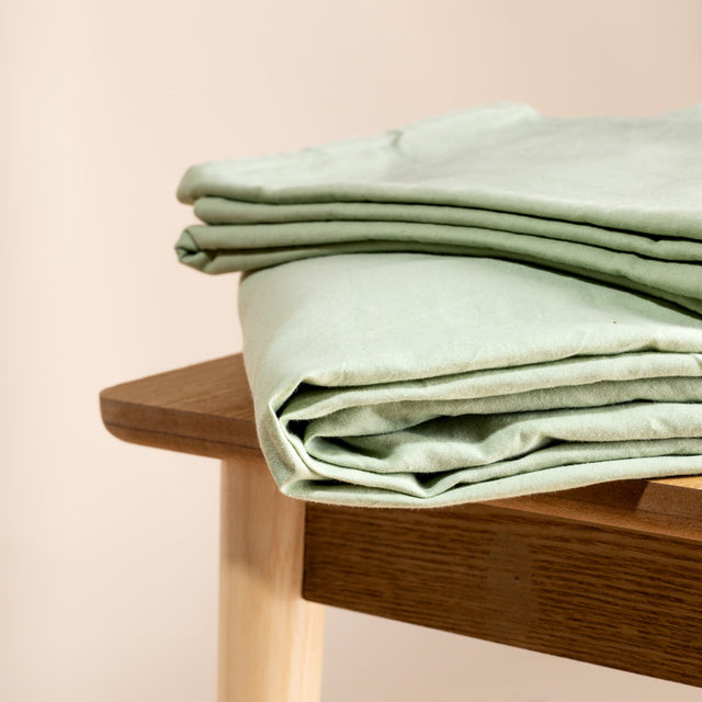 Novaline verzwaringsdeken hoes katoen groen closeup