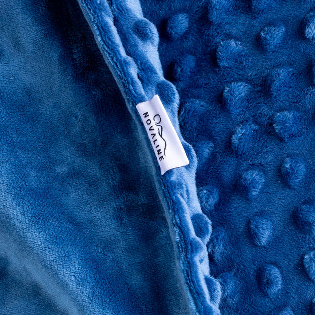 Gewichtsdecke 15 kg - 240x220 cm + Bezug Dunkelblau Minky