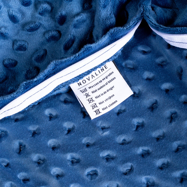 Gewichtsdecke 15 kg - 240x220 cm + Bezug Dunkelblau Minky